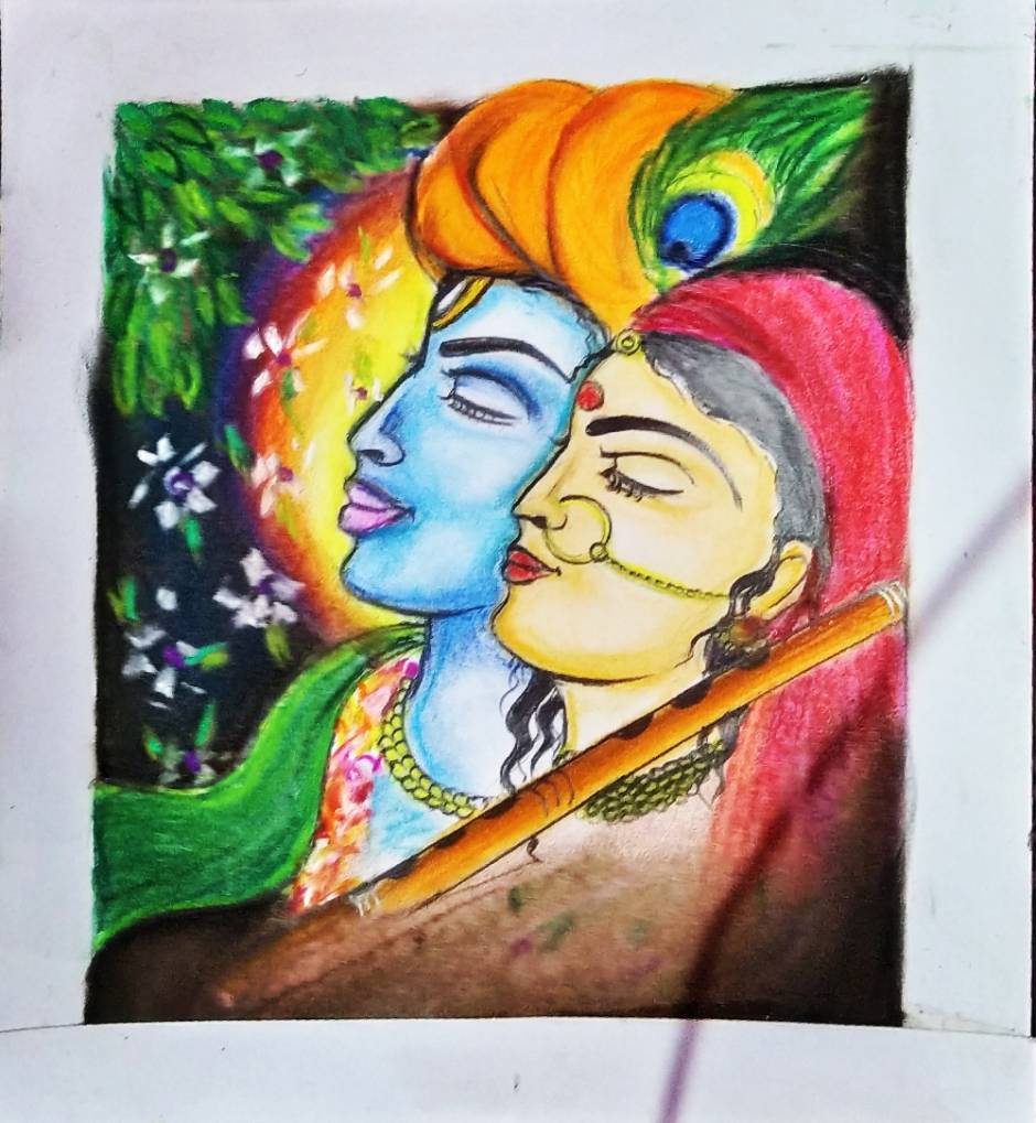 Radha Goddess Art Illustration Line Drawing Wall Art Syamarts Painting She  Hears Music Archival Art Print Krishna S Love - Etsy