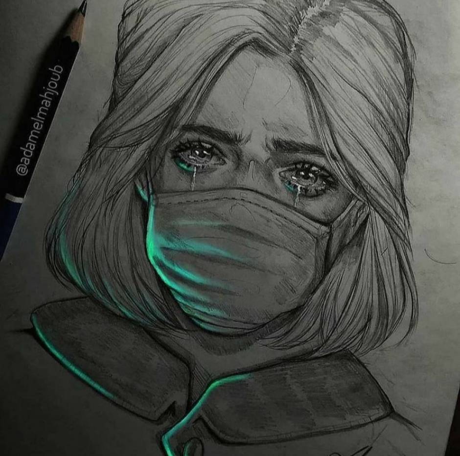 Girl wearing mask