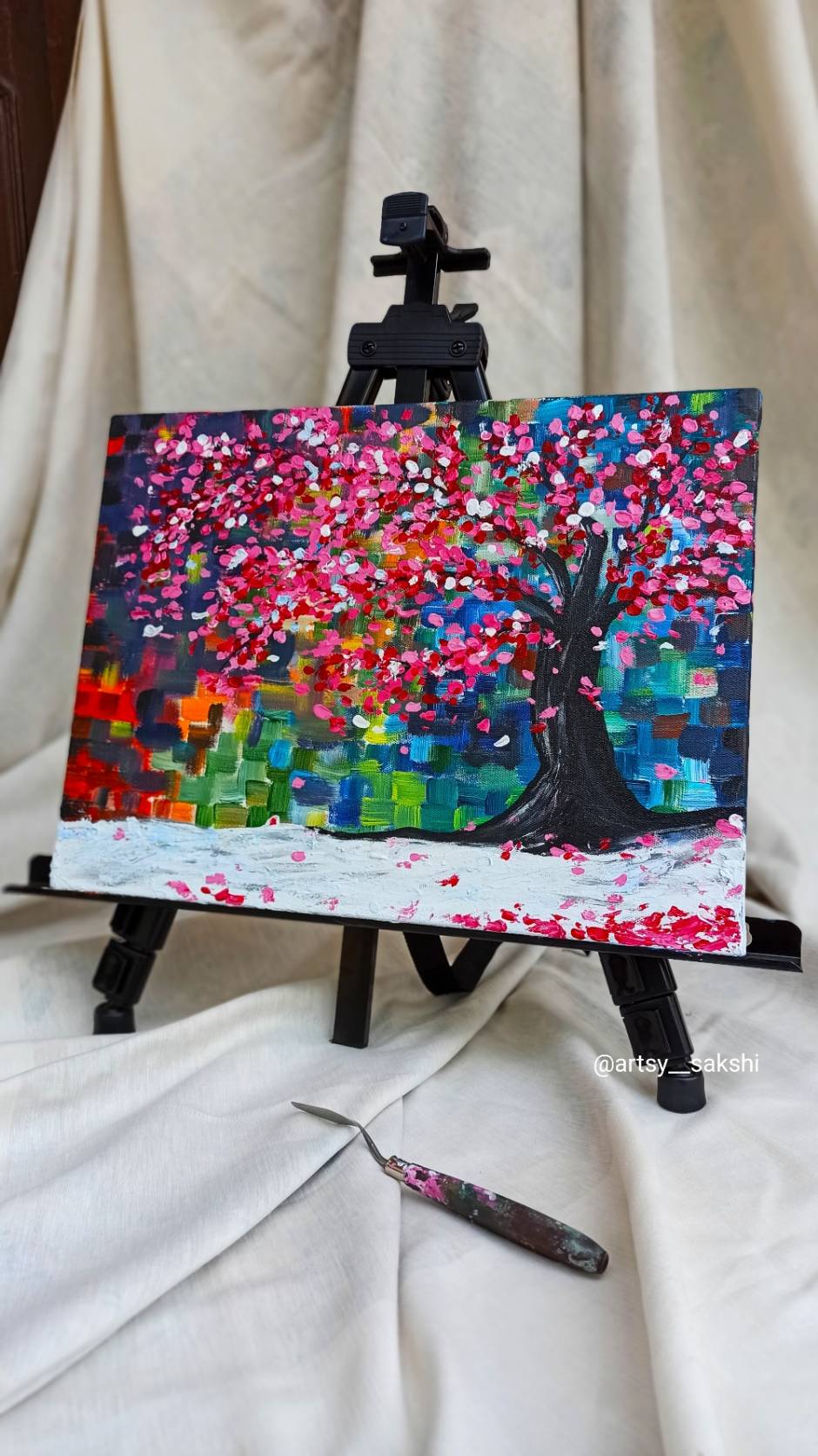 Singing Cherry Blossom Canvas Painting