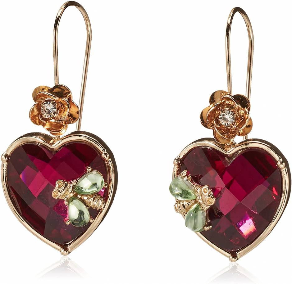  Betsey Johnson Mismatch Bubble Heart Earrings