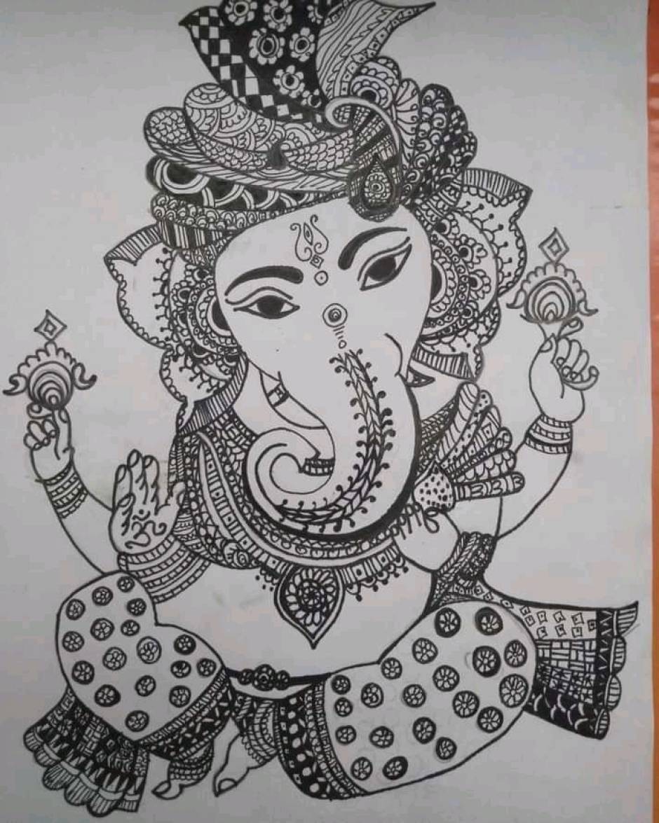 How to draw Lord Ganesha