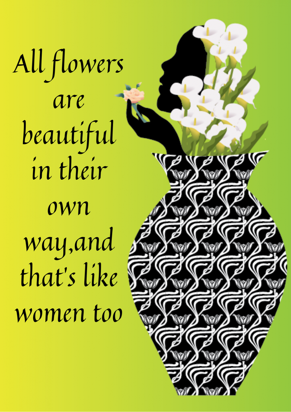 Women are as beautiful as flowers