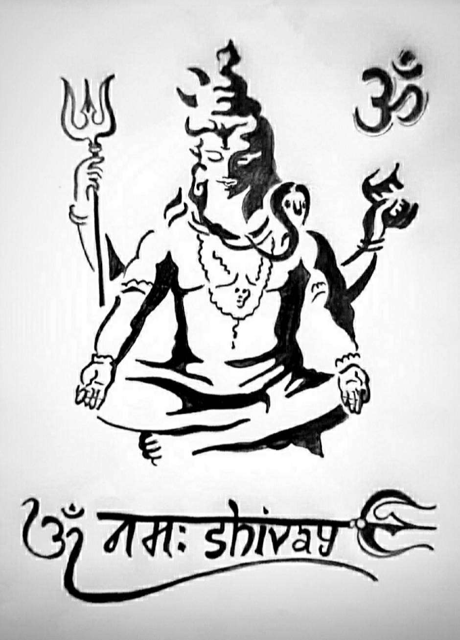 Drawing of Shiv Ji Images • Mansi119 (@15274150408m) on ShareChat