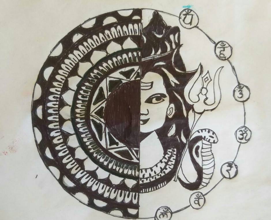 Mandala art work+ Lord Shiva