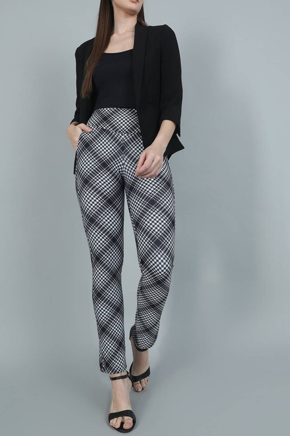 SDCVRE straight trousers Autumn And Winter Thick Warm Checkered Pants Plaid  Straight-leg Student Thick Trousers Women Casual High-waist Wide-leg  Pan,black and whiet,China : Amazon.co.uk: Fashion