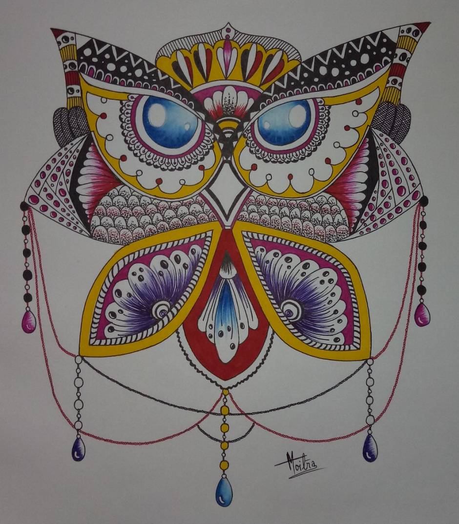 Colorful drawing of a cat made by sketch pens black bold marker and Flair  color pens  Sketch pen drawing Colorful drawings Pen drawing