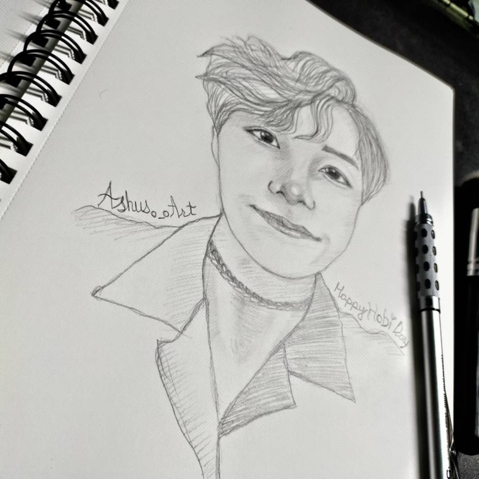 Buy Drawing Print Jung Hoseok  BTS Jhope A4 Online in India  Etsy