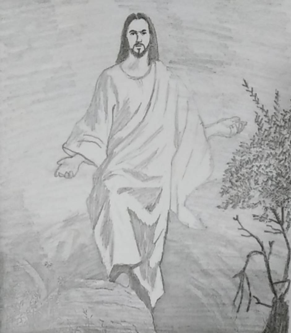 Lord Jesus Pencil Sketch  DesiPainterscom