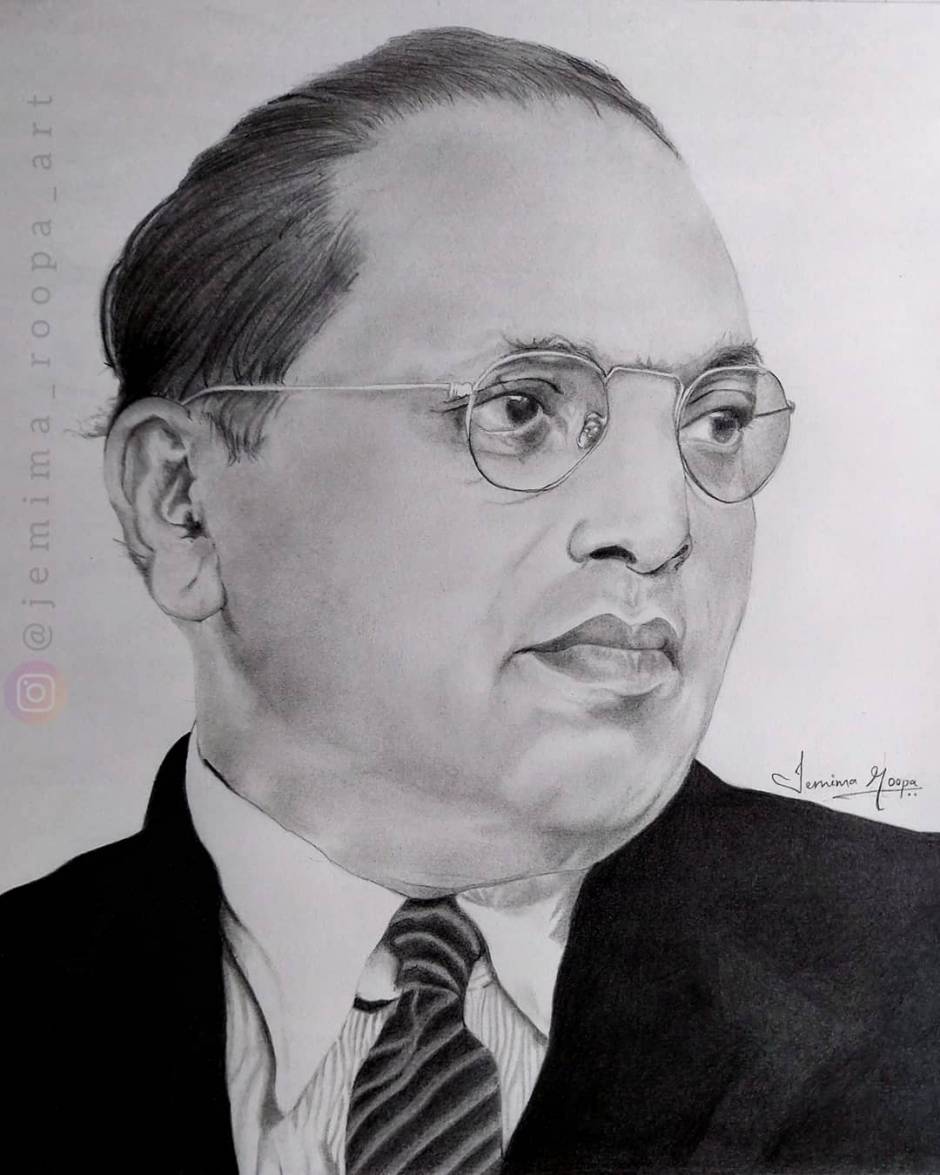 Dr B R Ambedkar Pencil Sketch  DesiPainterscom