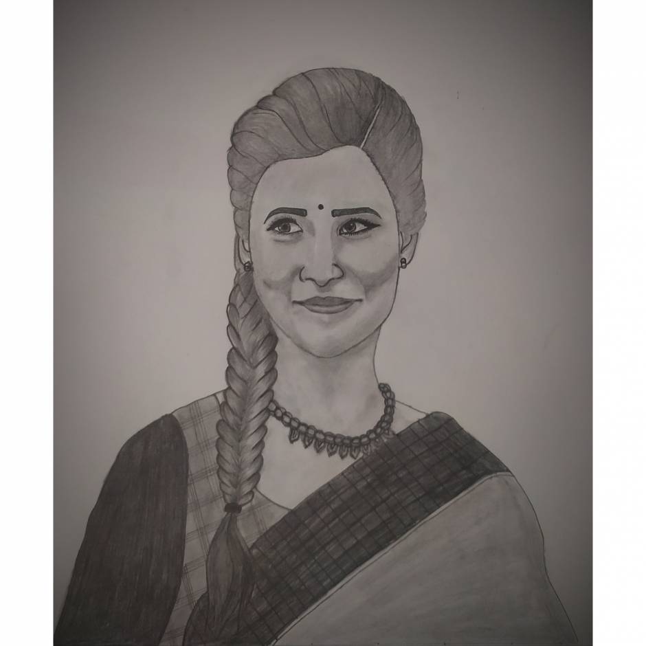 Pencil sketch of samantha