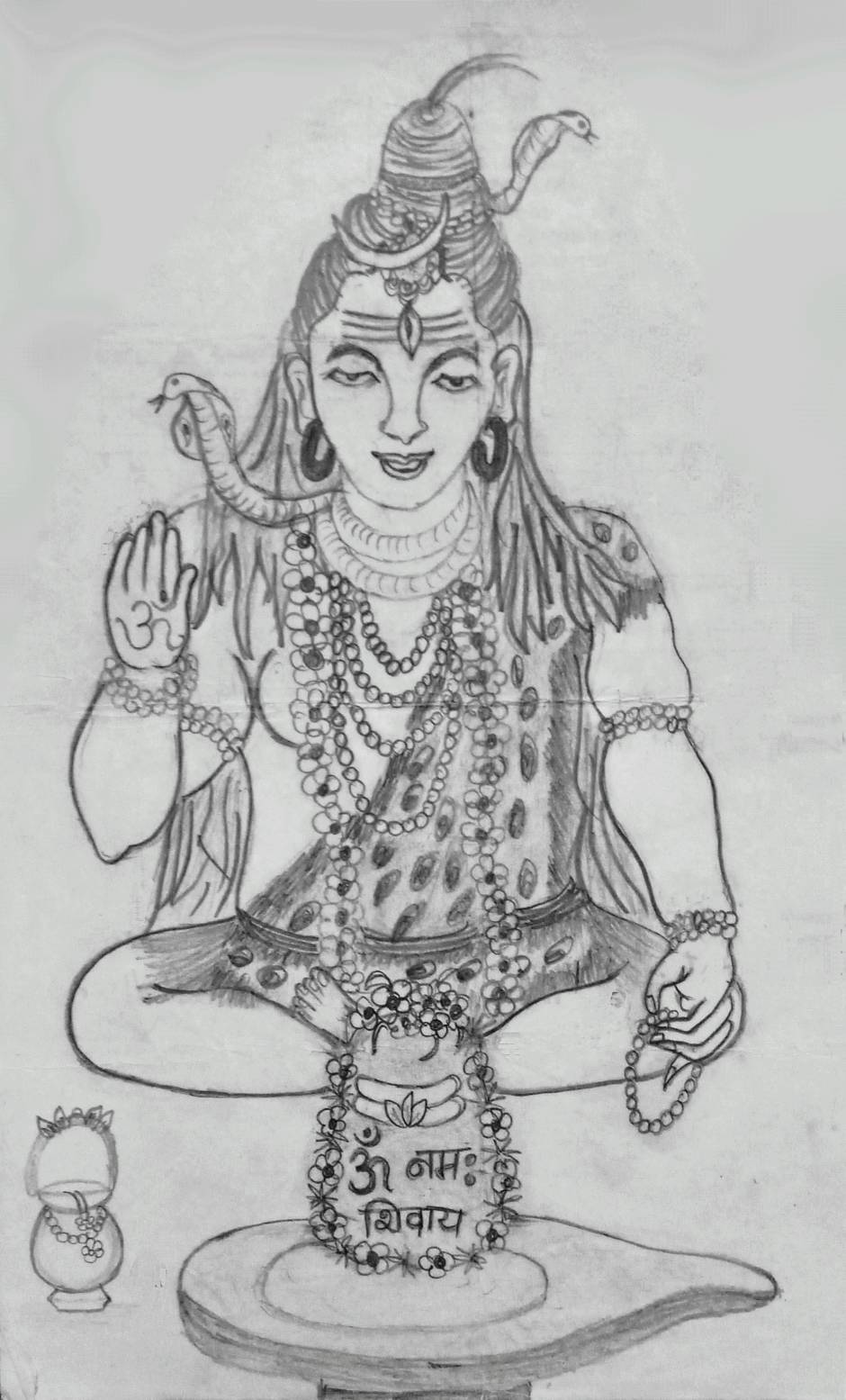Mahadev pencil drawing. I have edited this drawing image.The… | by  Kalaa_chitr | Medium