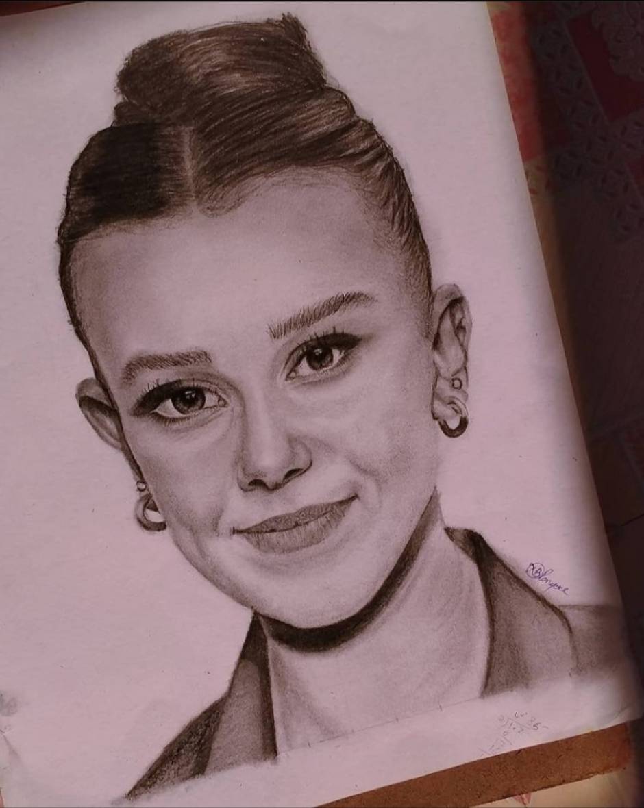 How To Draw Millie Bobby Brown - YouTube
