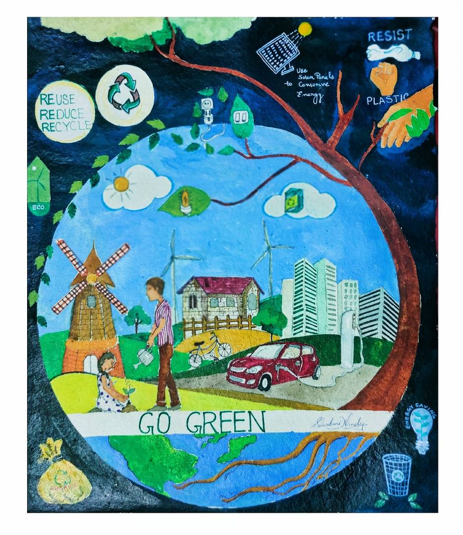 Details more than 139 go green save earth drawing latest - vietkidsiq ...