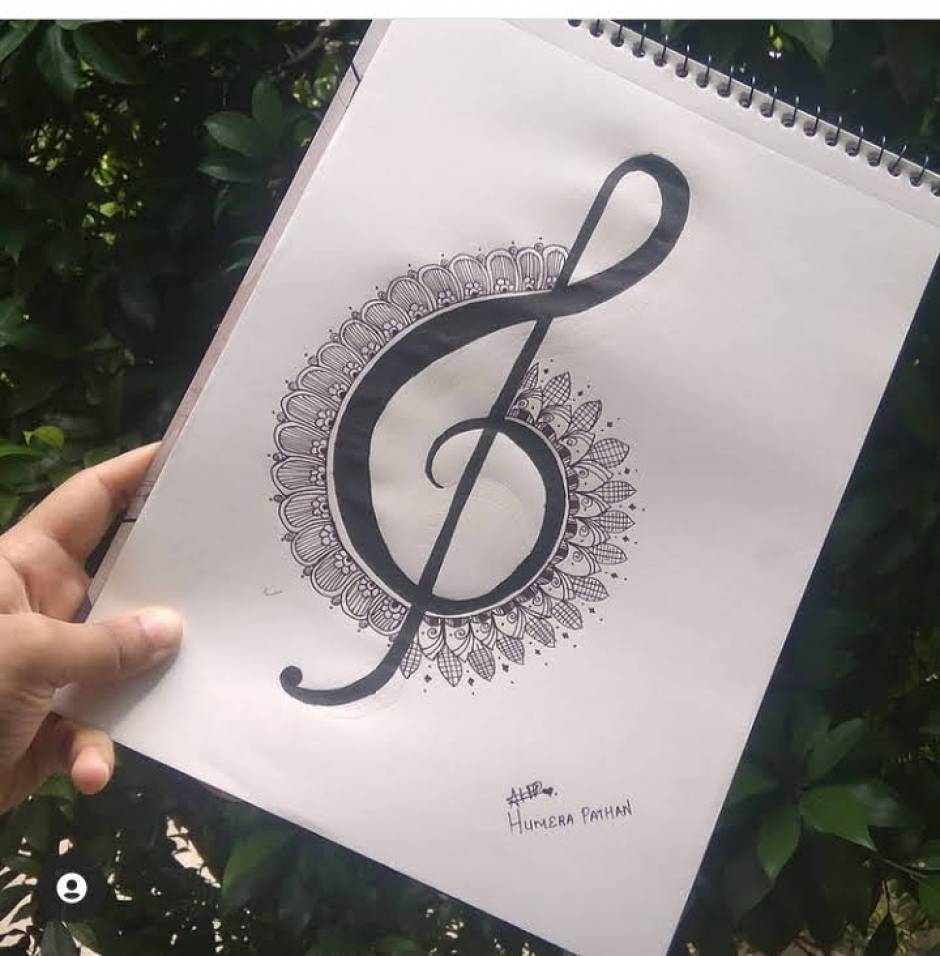 Music Mandala art drawing