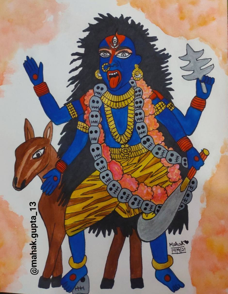 Shyama Kali Drawing Maa Kali Painting... - An Artist at Heart | Facebook