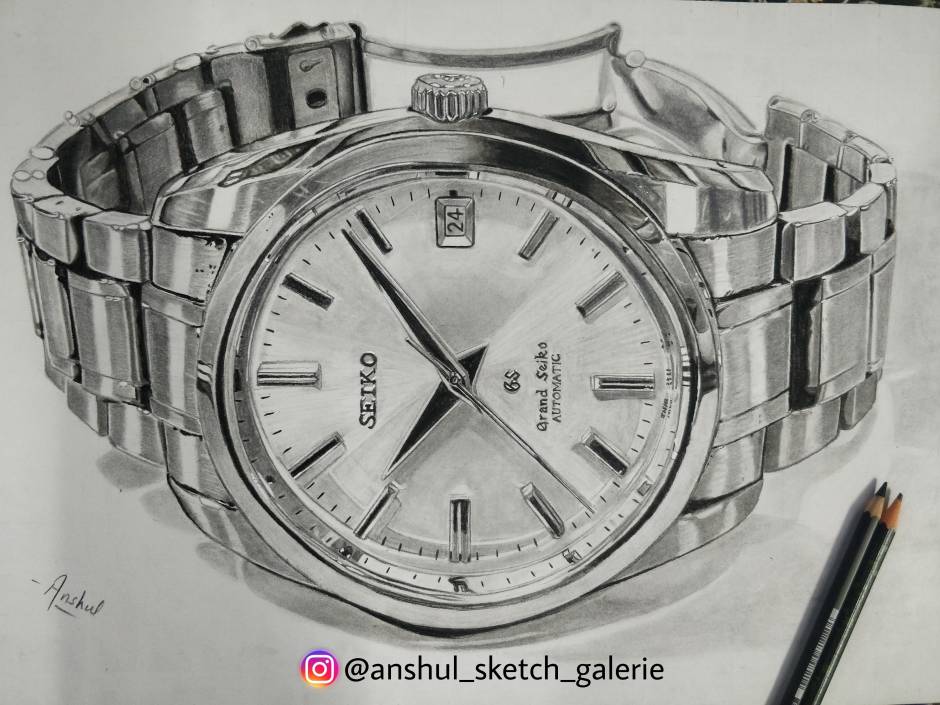 Realistic 3D watch artwork