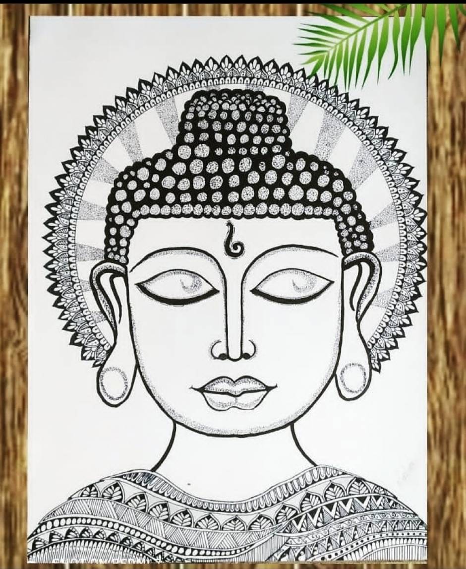 Lord Buddha mandala art drawing