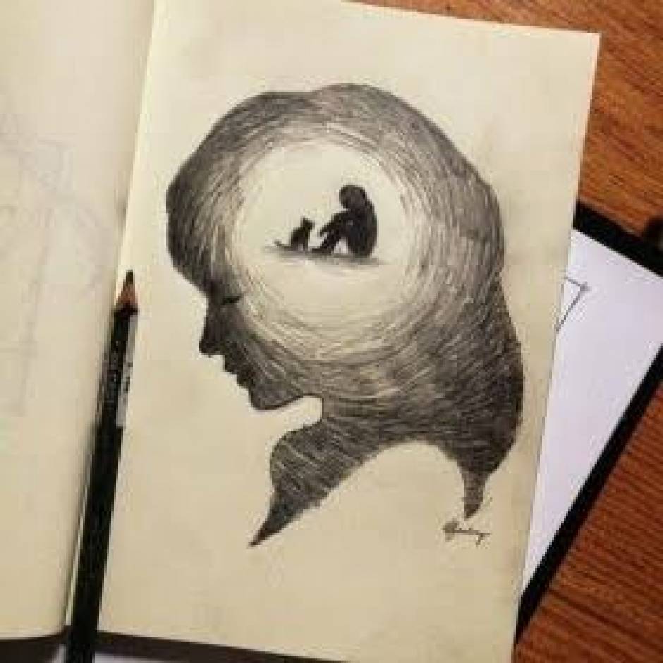creative Pencil drawing of Sad Girl love story scenery || girl drawing -  YouTube