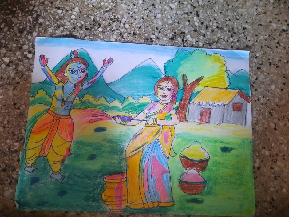 Easy Drawing Of Holi Festival/Holi Drawing Very Easy/Holi Festival Drawing  for Beginners/#Holi2022 - YouTube