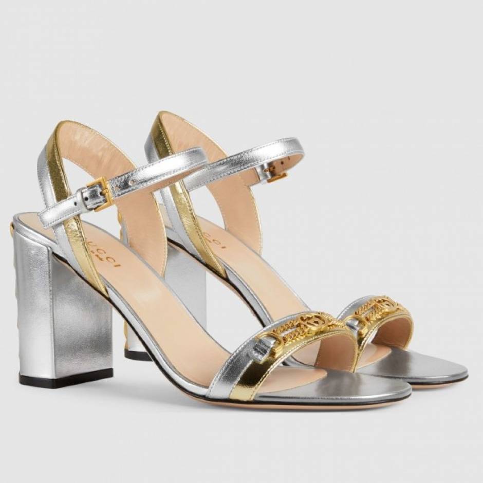 Gucci chunky heel sandals hot sale