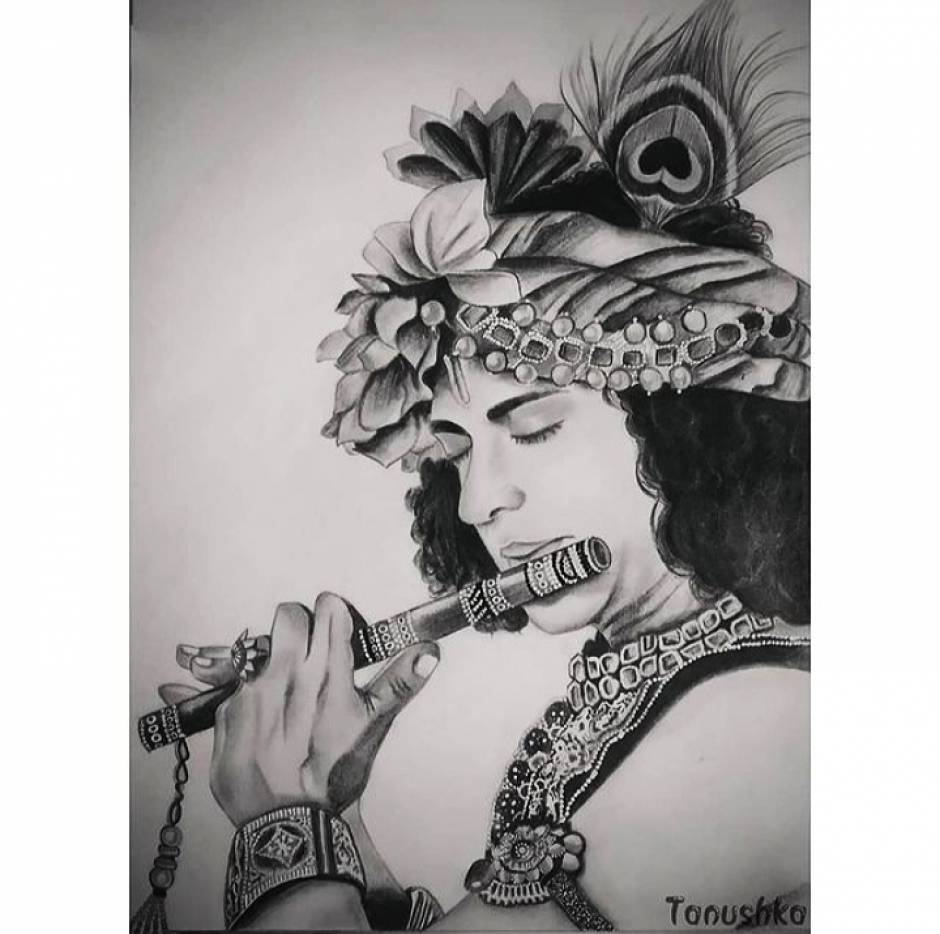 Nidal_drawing. Krishna Radha drawing. Sumedh Mudgalkar sketch. Easy Krishna  Drawing. - YouTube