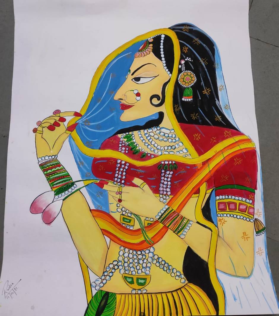 Buy Mayur Art Bani Thani Paper Wall Painting 17 cm x 22 cm AAA392  Online at Low Prices in India  Amazonin