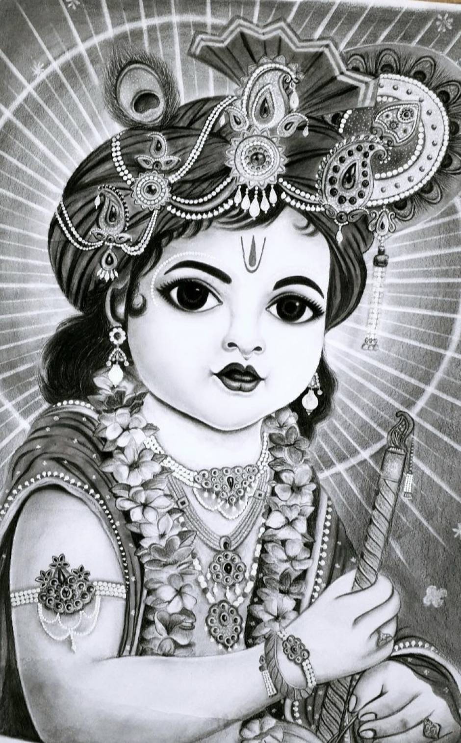 Lord Krishna Painting by Dioteema Ganguly | Saatchi Art