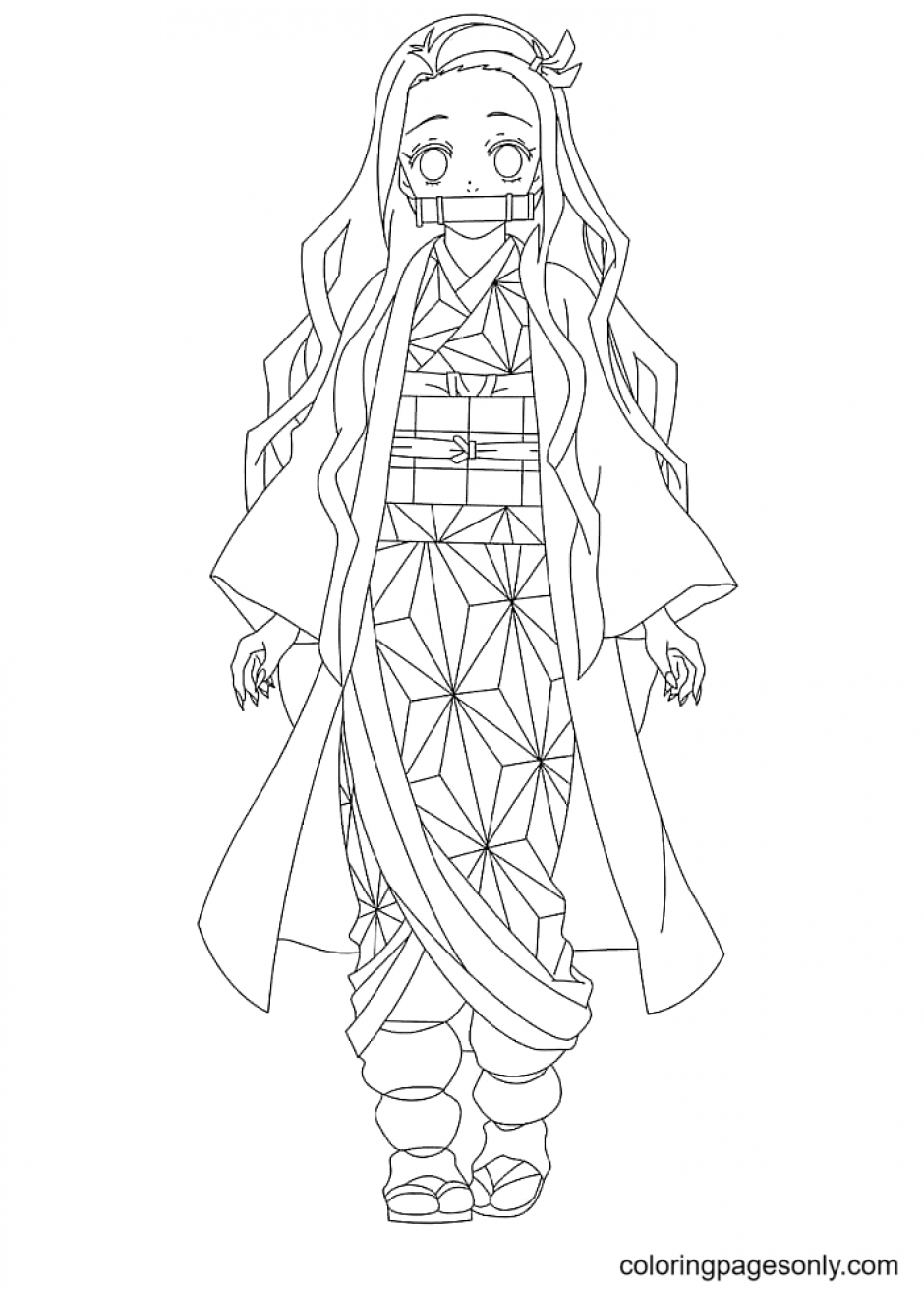 Nezuko Coloring Pages Gives You The Image Of A Fragile