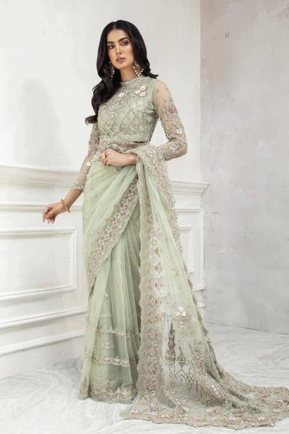FANCY GEORGETTE WITH EMBROIDERY SAREES