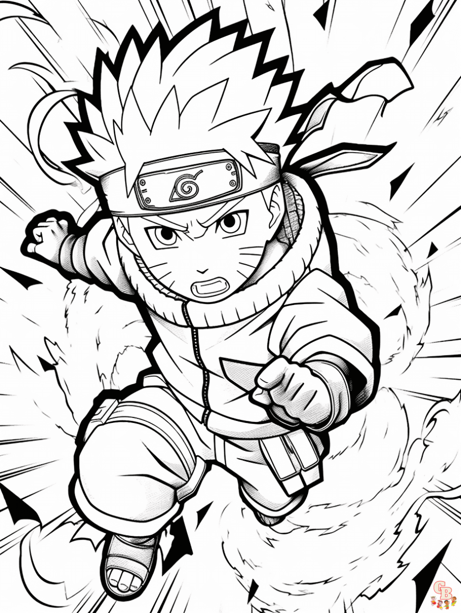Naruto Coloring Page Black and White Illustration Hyper Realistic Intricate  · Creative Fabrica