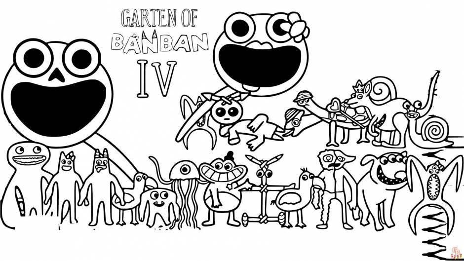 Garten Of Banban Chapter 3 All Monsters Drawing - Garten Of Banban 3  Coloring Pages 