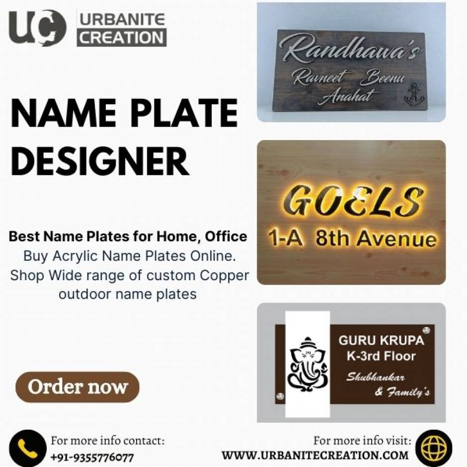 Urbanite Creation Your Ultimate Name plate Designer