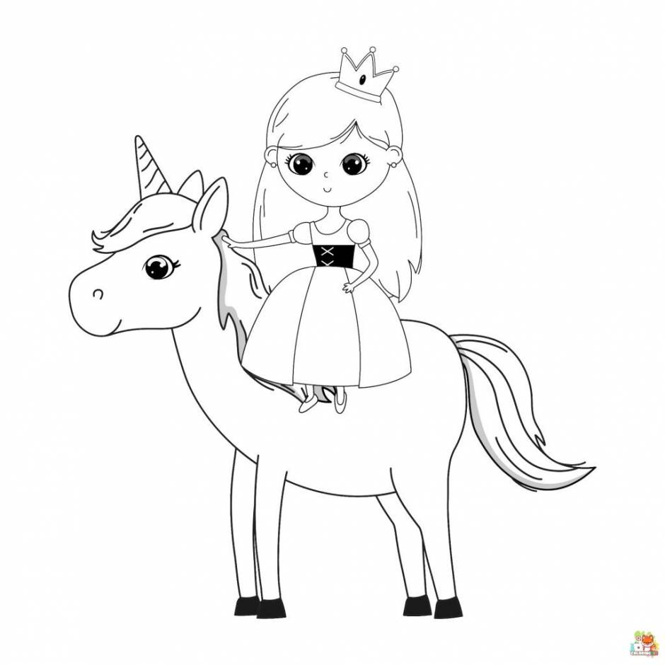 Children's Color by Number Printable Fantasy Princess, Unicorn PDF  Printable Coloring Pages Instant Download Kids Coloring Pages 