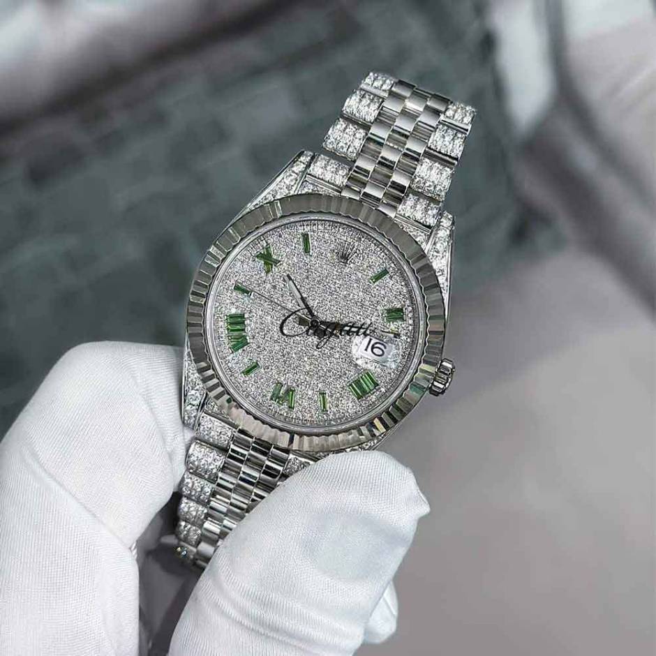 Diamond hot sale out rolex