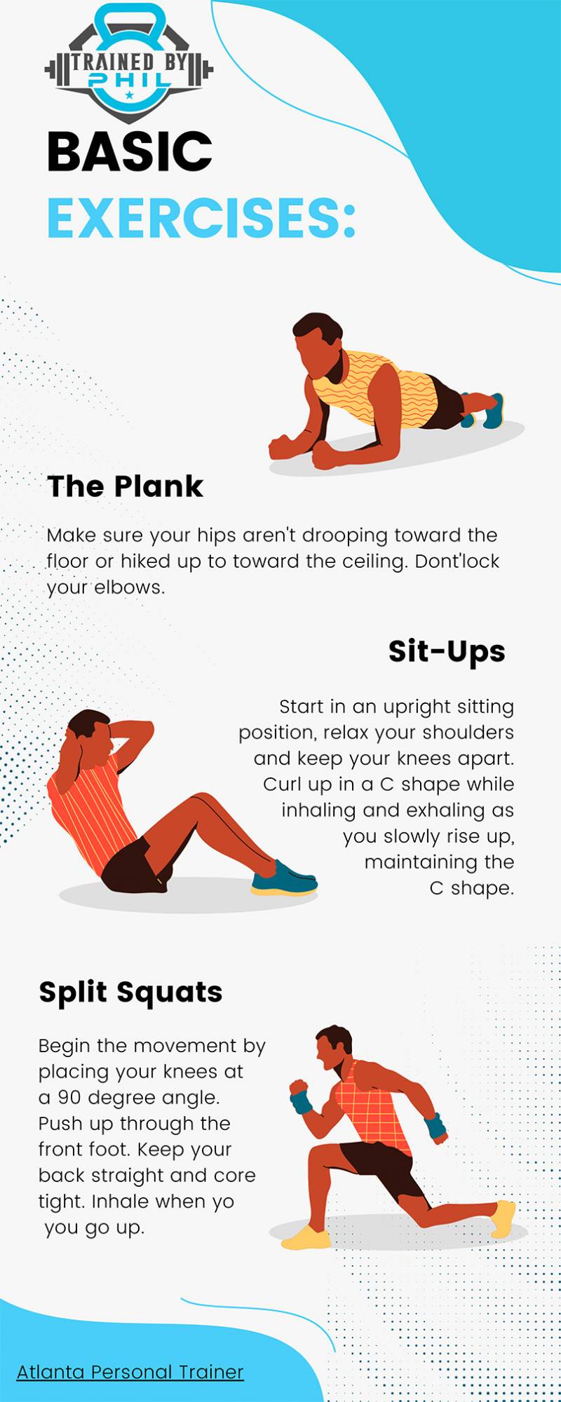 Trained By Phil - Basic Exercises [Infographic]